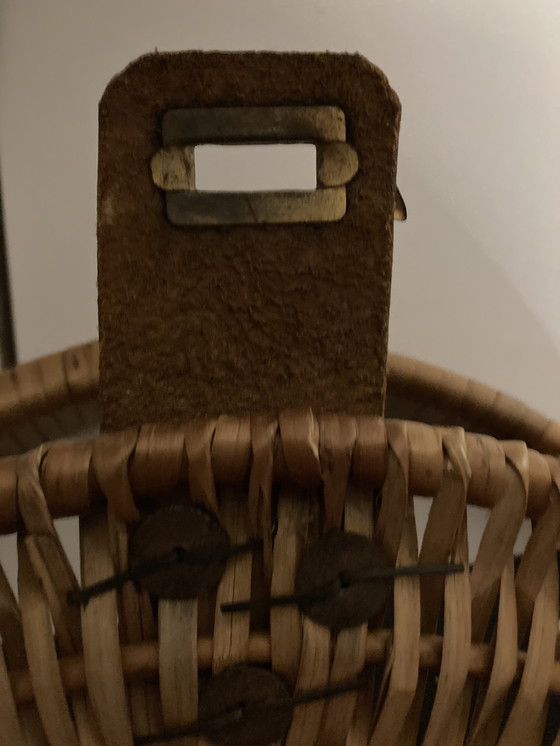 Image 1 of Vintage rieten boodschappenmand uit de jaren 70, Frans vakmanschap