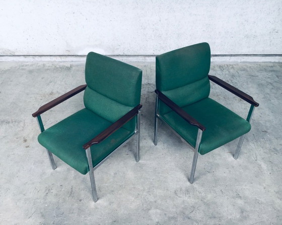 Image 1 of Midcentury Modern Design Pair of Office Arm Chairs by Brune, Germany 1960's