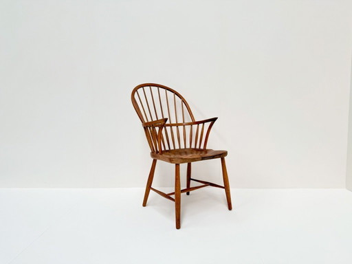 Deense CH18A eikenhouten stoel met hoge rugleuning van Frits Henningsen voor Carl Hansen & Son, jaren 60