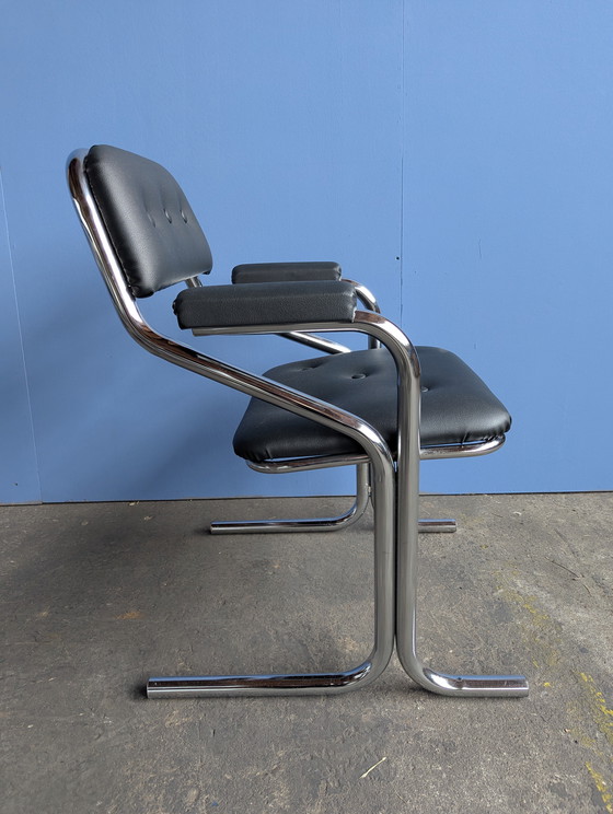 Image 1 of 6 chaises vintage à structure tubulaire Jerry Johnson