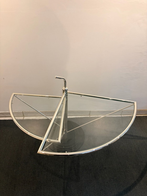 OMA Padova Swivel Table (Late 80s / 90s) – Side tables, Chrome, Glass (photo 4 of 5)