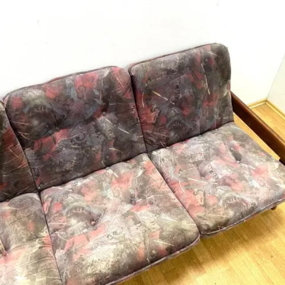 Image 1 of Retro Sofa, Solid Wood Frame, 1970s, Central Europe