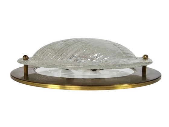 Image 1 of Hillebrand Leuchten - Hollywood Regency style - 'frosted' glass - brass - 80's