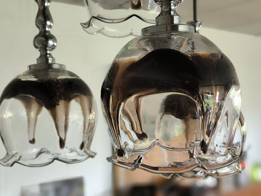 Lampadario a cascata con 4 elementi in vetro di Murano, Italia, anni '60.