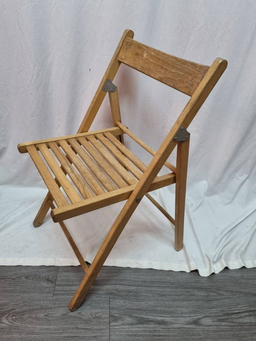 chaise pliante en bois de 1980