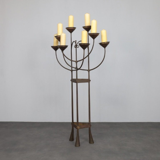Image 1 of Unique Hand-Forged Floor Candelabra, Netherlands, c. 1925–1938
