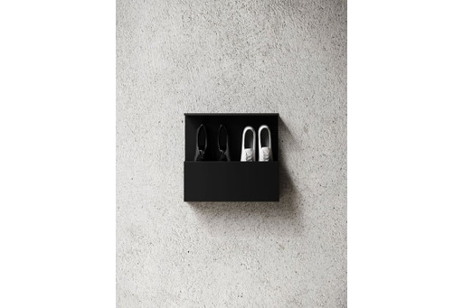 Scatola porta scarpe NICHBA, scarpiera 50 cm – Nera – wandkast, Metal