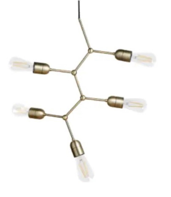 Image 1 of Messing kroonluchter met 5 lampen van BoConcept – Nieuw met originele verpakking