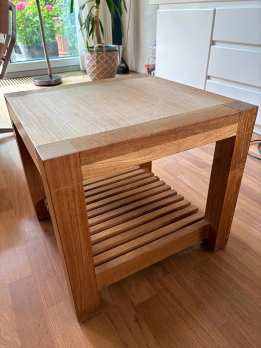 Two teak side tables