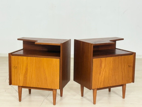 Image 1 of Lot de 2 tables de chevet vintage style Mid-Century