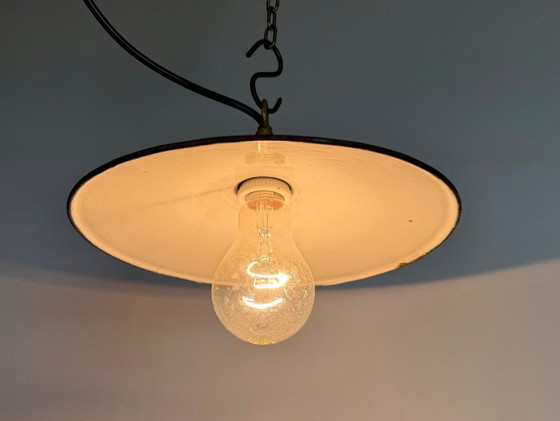 Image 1 of Industrial Dark Blue Enamel Light, 1930s