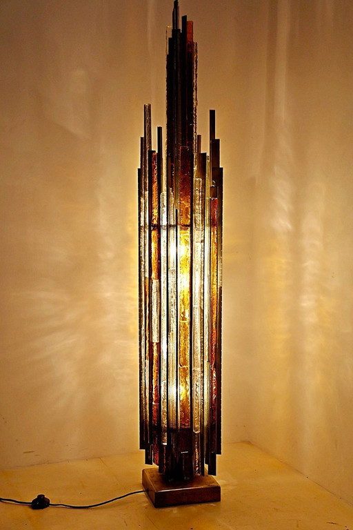 Poliarte Brutalist Floor Lamp, 1970s by Albano Poli