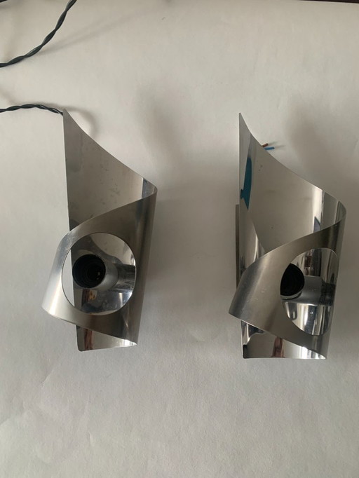 space age wall lamps 2 pieces
