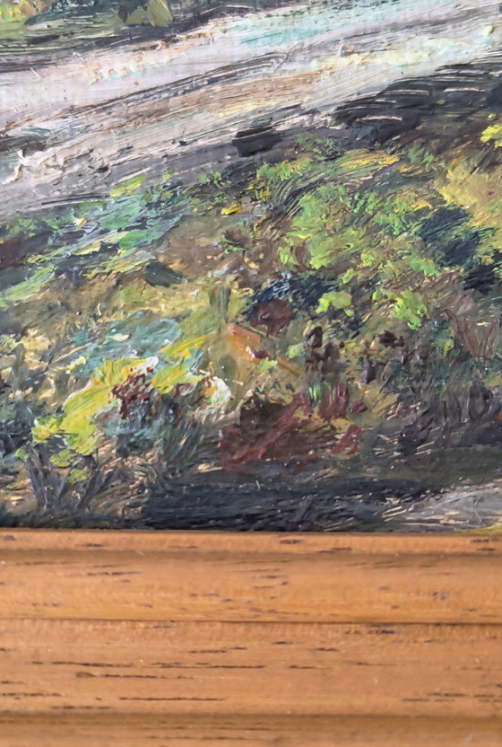 Image 1 of Painting with a typical Indonesian landscape
