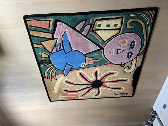 Image 1 of Vloerkleed Corneille. L’oiseau bleu, grand soleil. 6/125