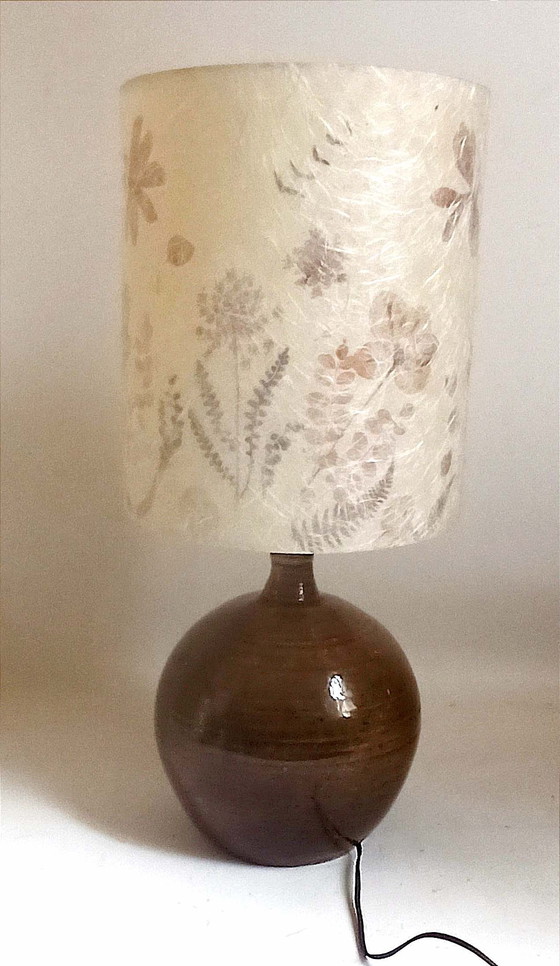 Image 1 of Geëmailleerde aardewerk lamp gesigneerd Alain Magne jaren 70