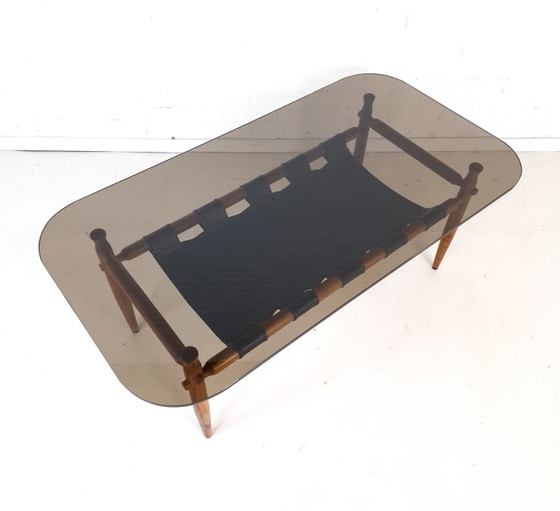 Table basse vintage en teck, design danois des années 1970, avec verre fumé. – Tables basses, Wood, Glass (photo 5 of 10)