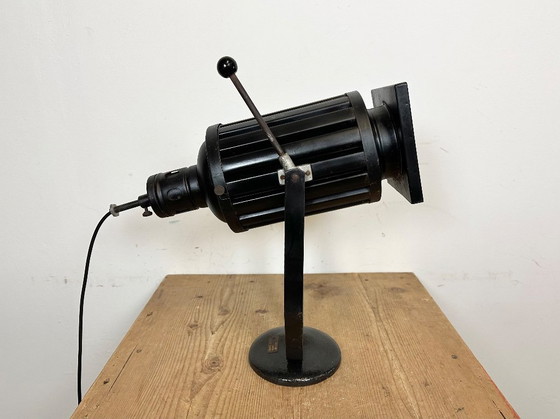 Image 1 of Lampe de table projecteur de théâtre noir vintage, années 1960