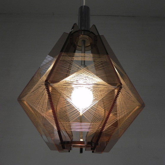 Vintage plexiglas en nylondraad hanglamp Paul Secon voor Sompex, jaren 60 – Hanglampen, Plastic (photo 20 of 25)