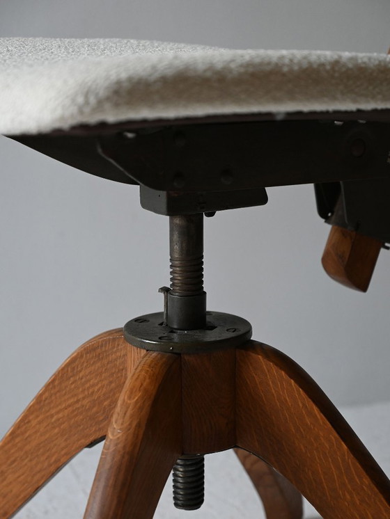 Image 1 of 1920s Scandinavian Oak Swivel Office Chair