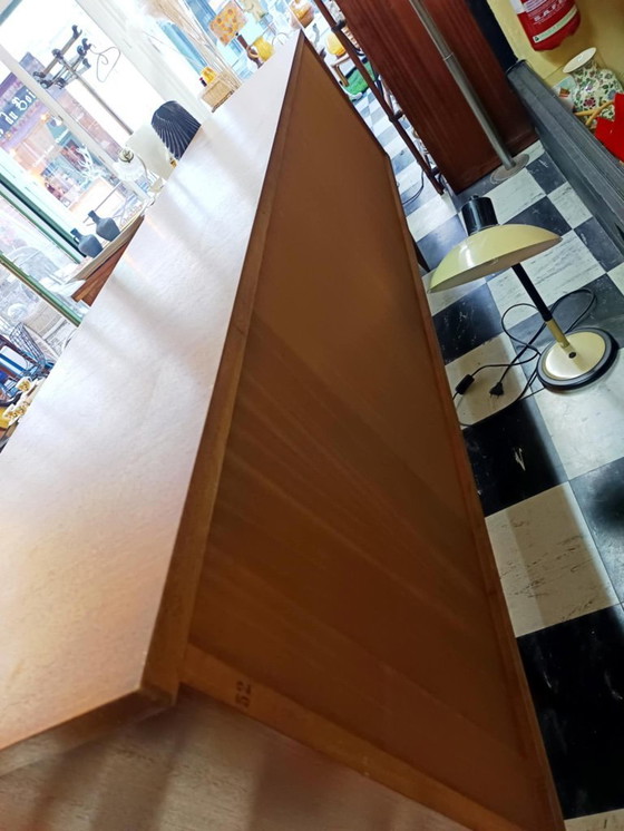 Image 1 of Teakhouten en leren dressoir van Malora, 1955