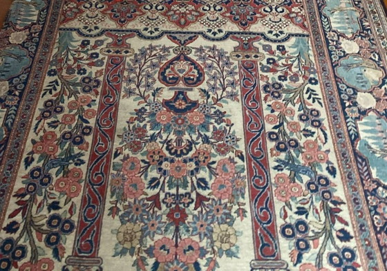 Image 1 of Tappeto persiano Kashan, vaso a medaglione, anni '50-'70