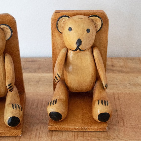 Image 1 of Vintage Teddy Beren Boekensteunen Set