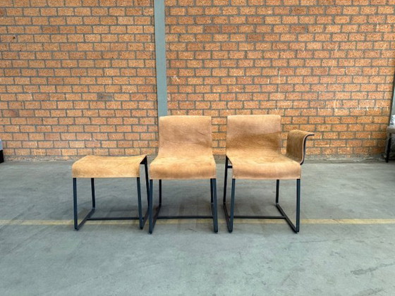 Image 1 of 3x Founded Item, QLIV Kruk Stoel Zonder Arm En Stoel Met Arm, Cinnamon