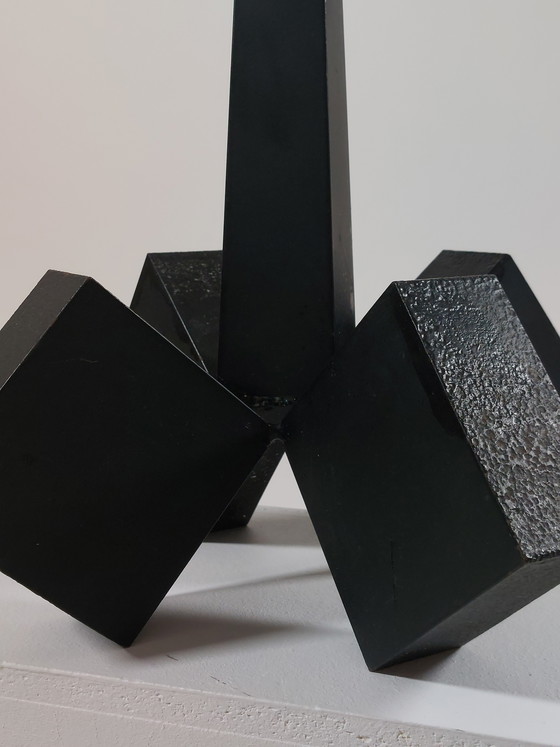 Image 1 of Sehr schwerer brutalistischer mid century Stahl Kerzenständer 