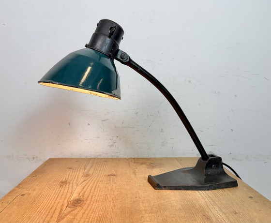 Image 1 of Vintage Duitse Bauhaus Petroleum Emaille Tafellamp van Schaco, jaren 30