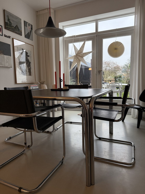 Image 1 of Tubular frame Bauhaus vintage dining table with chairs