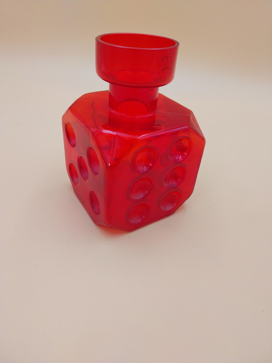 Image 1 of 1 x Jarrón Noppa rojo. Por Erkkitapio Siiroinen para Riihimaen Lasi Oy Finlandia 1960s