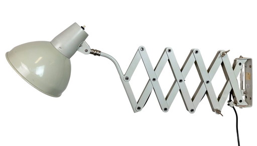 Grijze Duitse industriële schaarwandlamp van SIS, jaren 60.