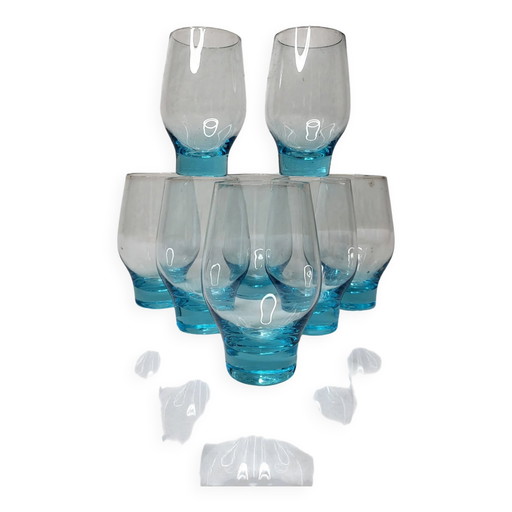 8 verres à eau 1970
