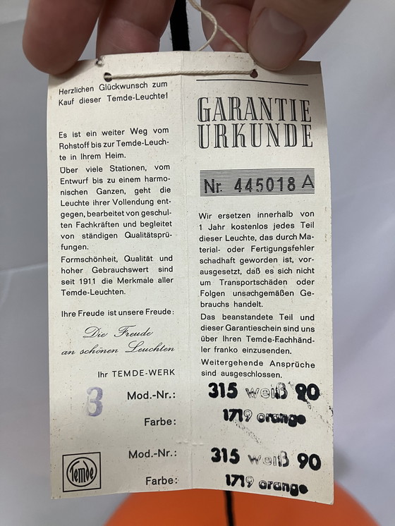 Image 1 of Lampada a sospensione vintage, Temde anni '60, Svizzera NUOVA VECCHIA MAGAZZINO