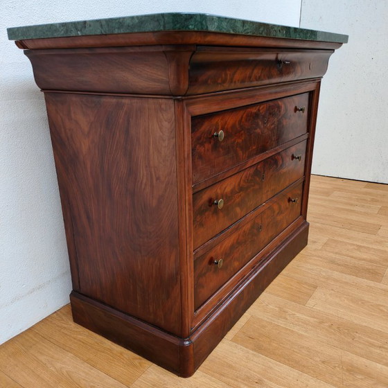 Image 1 of Cómoda antigua, cómoda, mueble de baño con encimera de mármol.