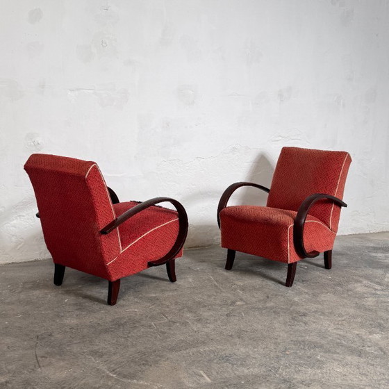 Image 1 of Coppia di poltrone Halabala H-410, anni '30 – Art Déco cecoslovacco