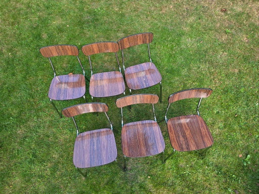 Set mit 6 Tavo Esszimmerstühlen aus der Mitte des Jahrhunderts – eetkamerstoelen, Plastic, Metal (photo 2 of 8)
