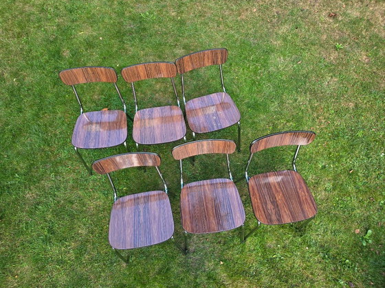 Set mit 6 Tavo Esszimmerstühlen aus der Mitte des Jahrhunderts – Plastic, Metal (photo 2 of 8)