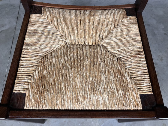 Image 1 of 6 Stühle Binsen Wenge Brutalist Mid Century