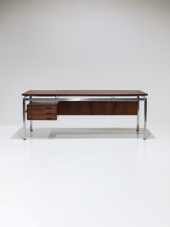 Zeldzaam Bureau Poul Kjaerholm Staal Palissander Deens Jaren '50 – Wood (photo 5 of 23)