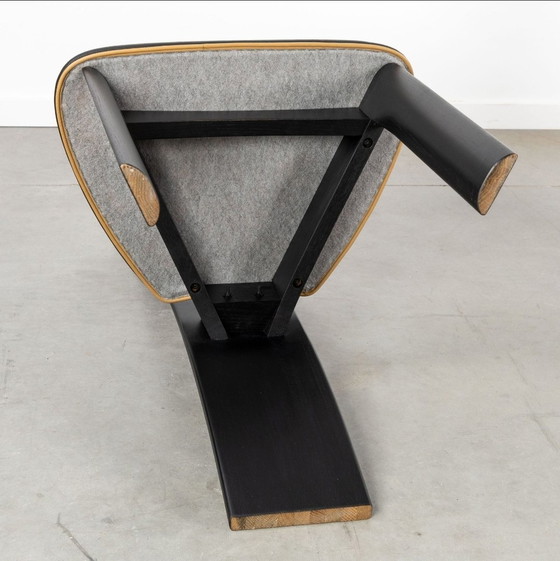 Set of Four 'Iris' Dining Chairs by Van Den Berghe Pauvers – Leather, Metal (photo 4 of 5)