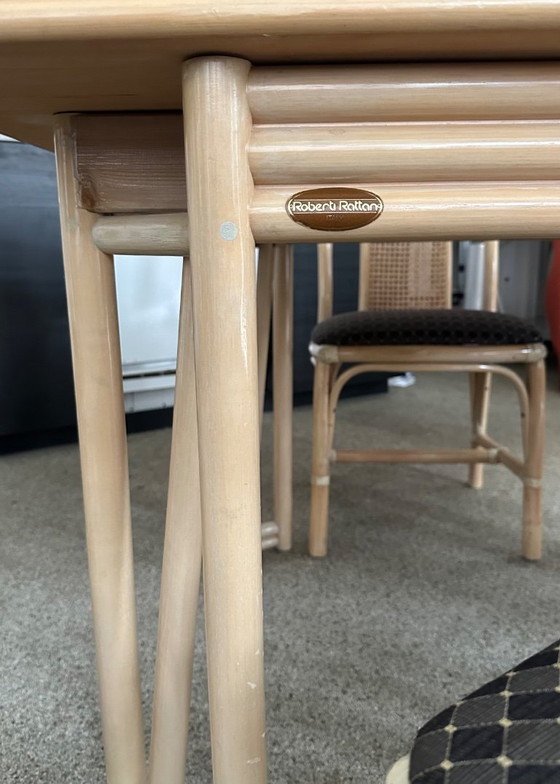 Image 1 of Mesa y sillas extensibles de bambú Roberti Rattan estilo años 60