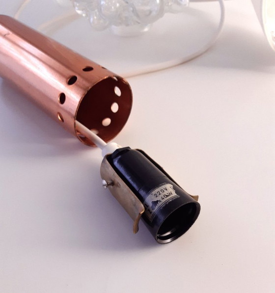 Image 1 of 1 of 3 Helena Tynell vintage bubble glass pendant lamps, timeless mcm glass pendant lamp