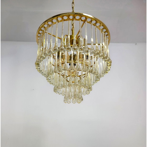 Image 1 of Lampadario PALWA a goccia, 4 strati, ottone vintage