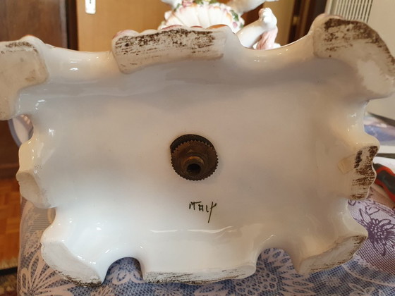 Magnifique chandelier XXL vintage en porcelaine italienne (53 cm) – Style Capodimonte – En parfait état ! (photo 8 of 9)