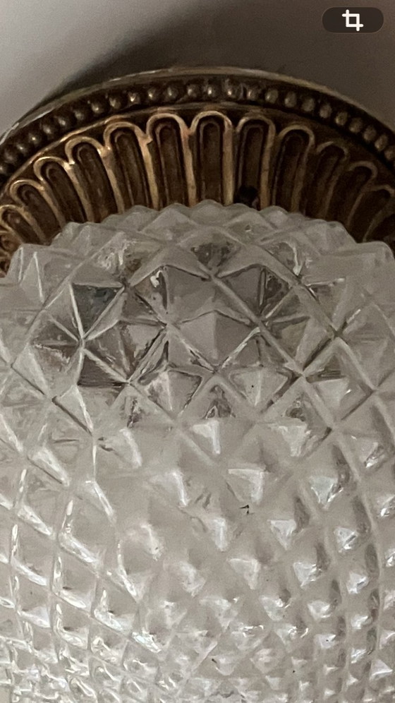 Image 1 of Vintage Hollywood Regency “Pineapple” Lamp – Brass & Crystal