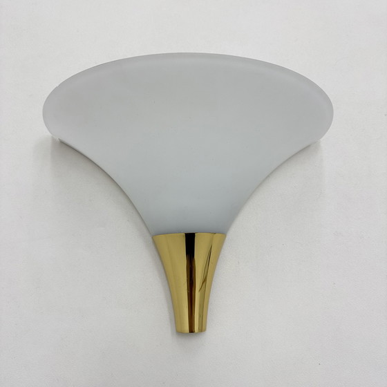 Image 1 of Limburg Glashütte Brass and Glass Wall Lamp Sconce, 1970s