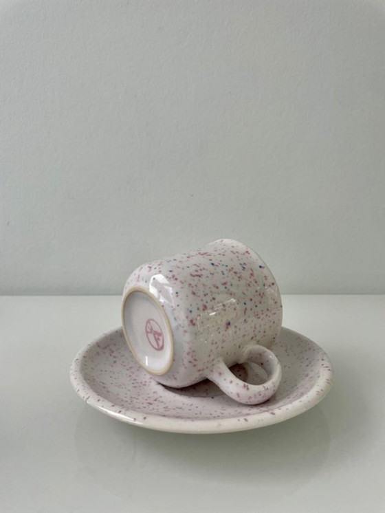 Image 1 of Postmodern Annaburg cup and saucer set – terrazzo style (5 pieces)