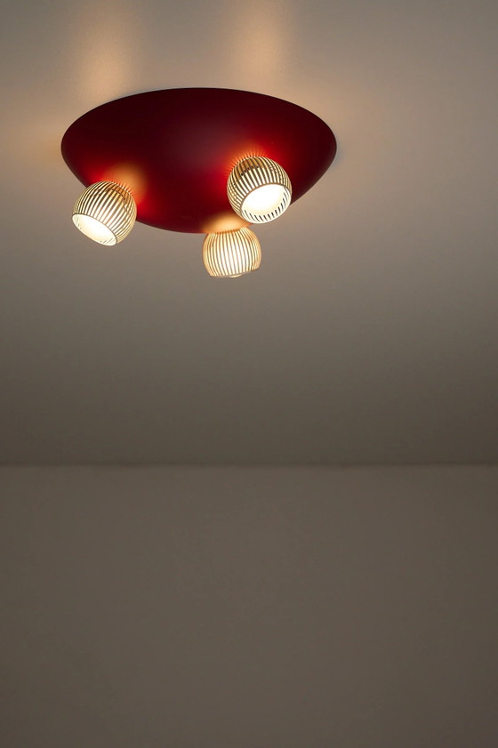Space Age Flush Mount Ceiling Light, Metal, White (photo 4 of 7)